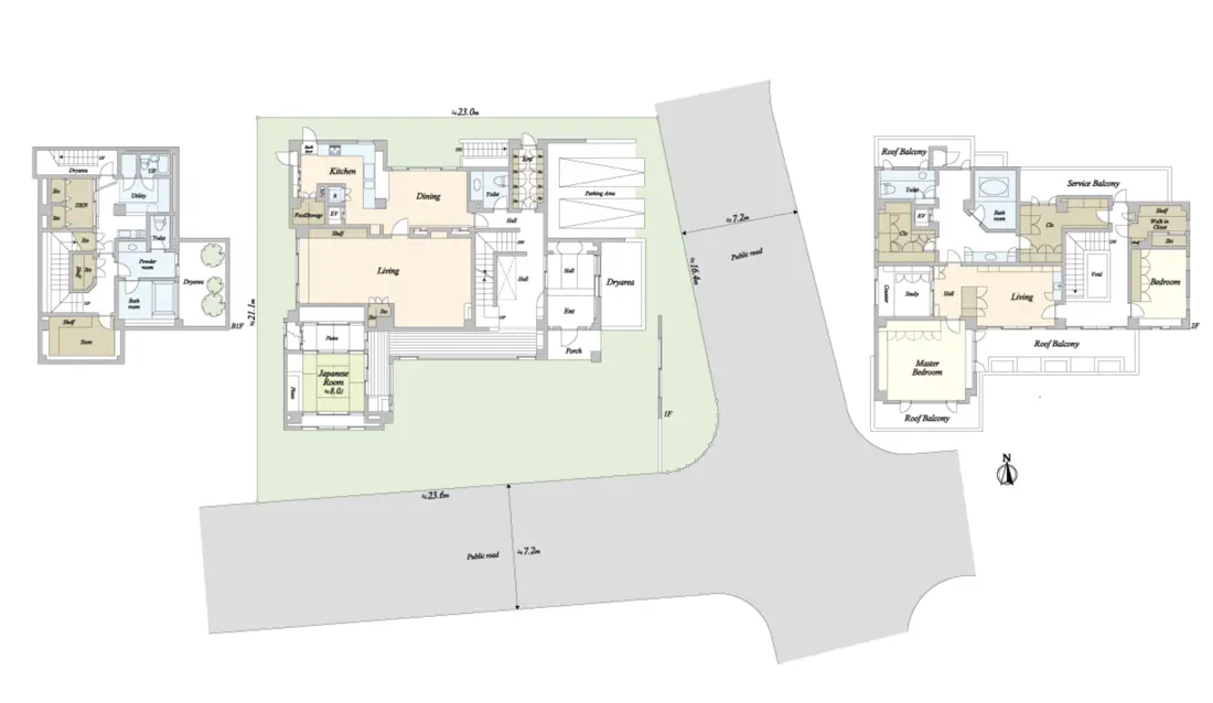 Floor plan — Denenchofu 6 min Japanese Design Roof Balcony 4 Bedroom RC House