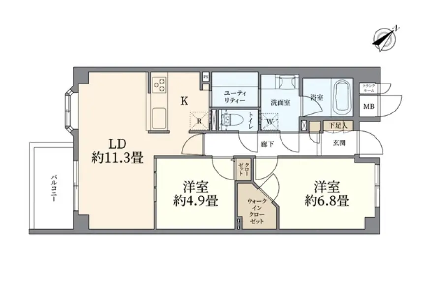 Floor plan — Park House Sangenjaya Pent House Renovated 2 Bedroom Apartment