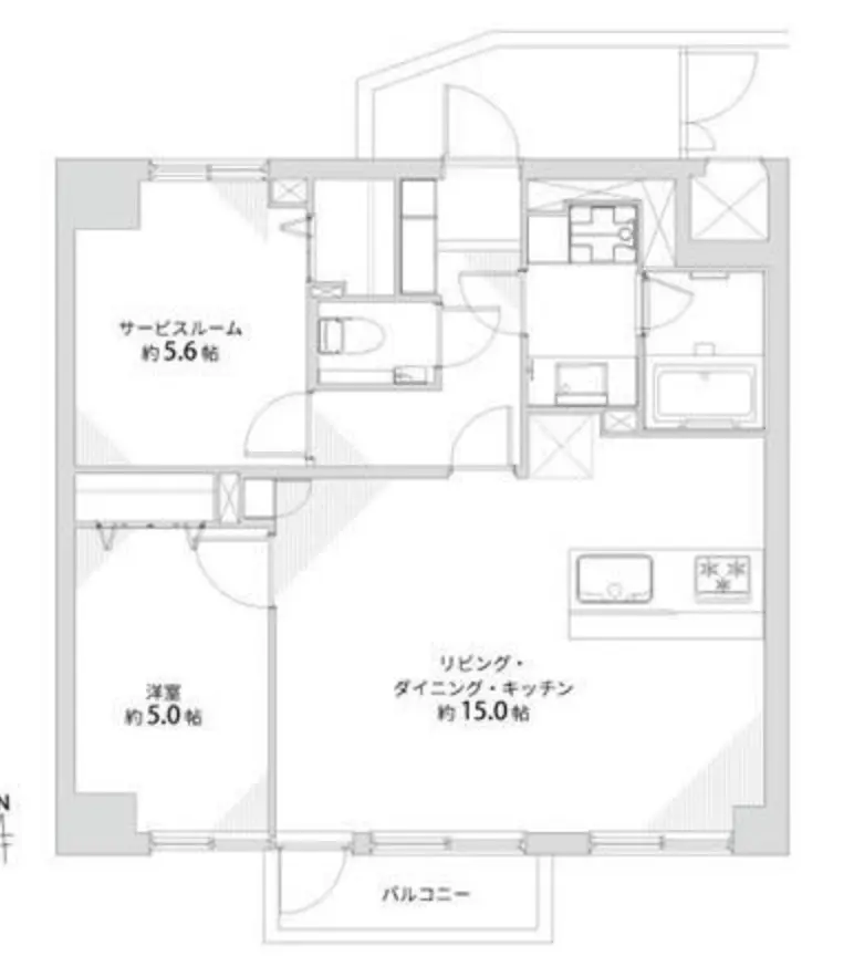 Floor plan — Roppongi 10 min Renovated 1 Bedroom Apartment