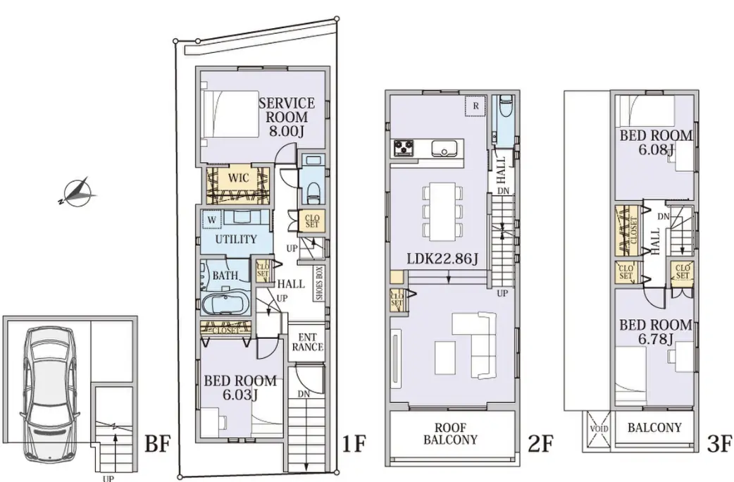 Floor plan — Atype Omotesando 10 min Brand New Wood House