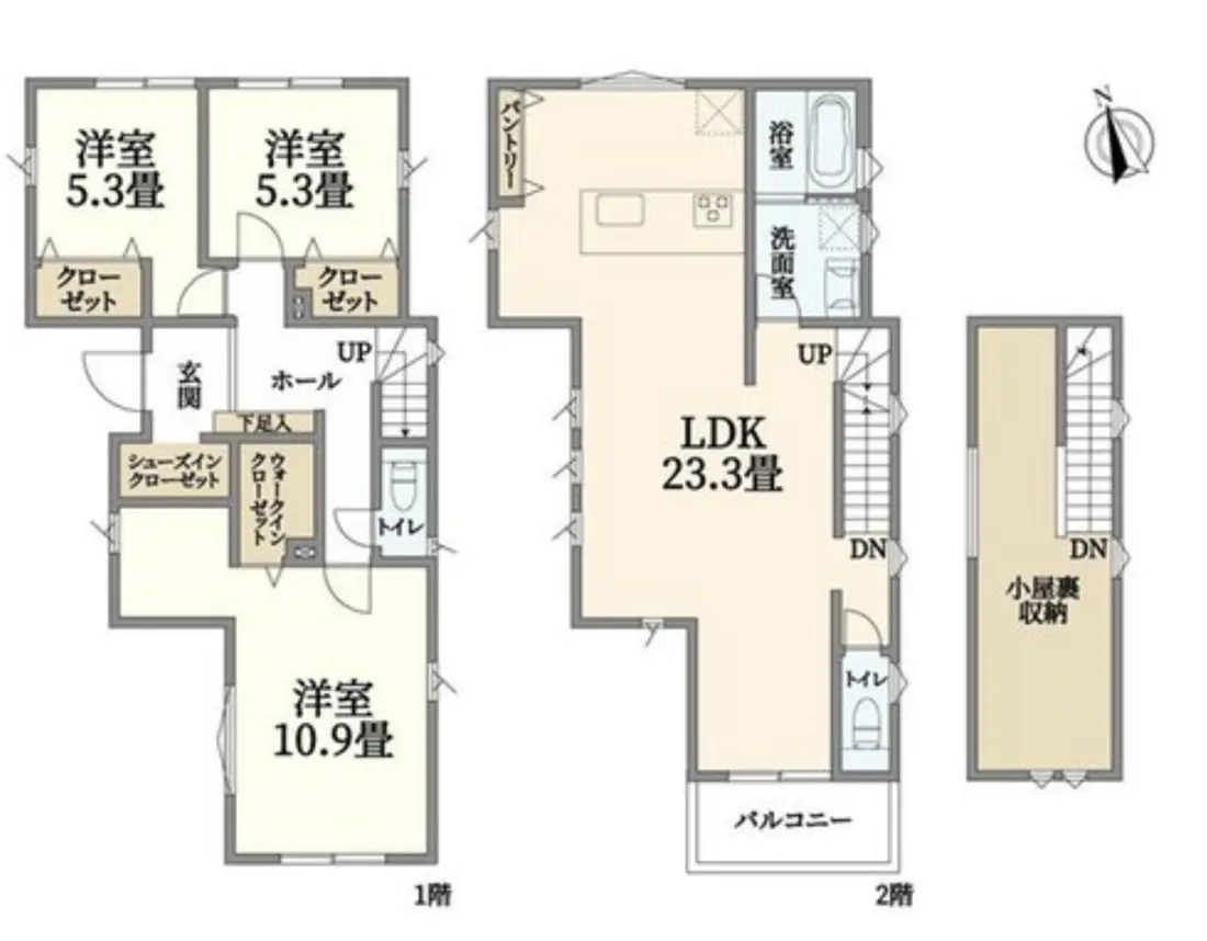 Floor plan — Hakuraku 7 min Brand New 3 Bedroom Wood House