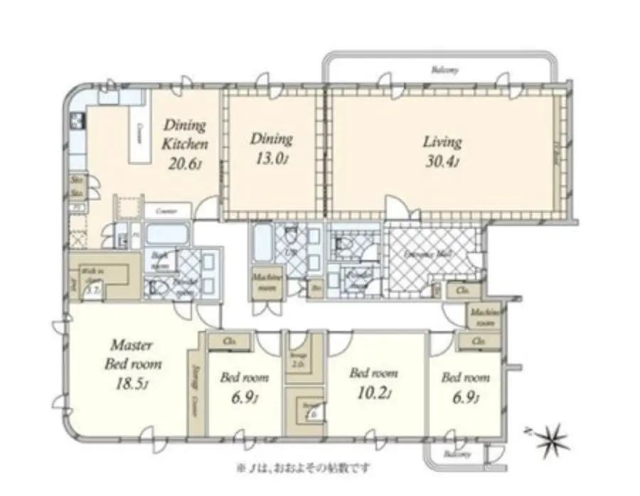 Floor plan — Yoyogiuehara 5 min Pent House Renovated 4 Bedroom Apartment