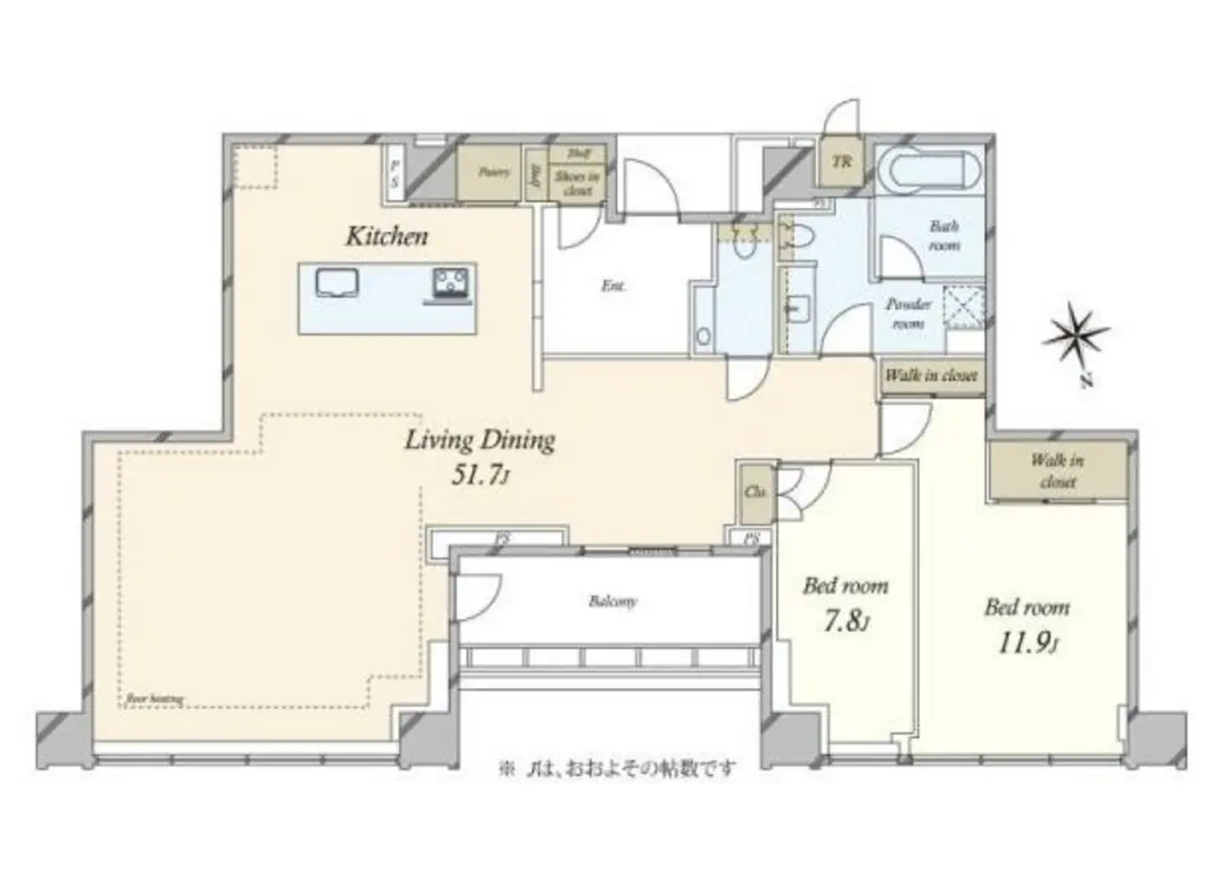 Floor plan — Shirokane The Sky Pent House City View 2 Bedroom Apartment