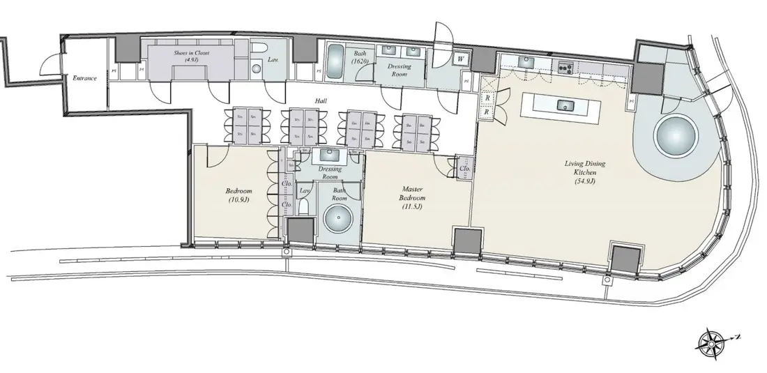 Floor plan — Park Court AOYAMA The Tower 25th Floor 2 Bedroom Apartment