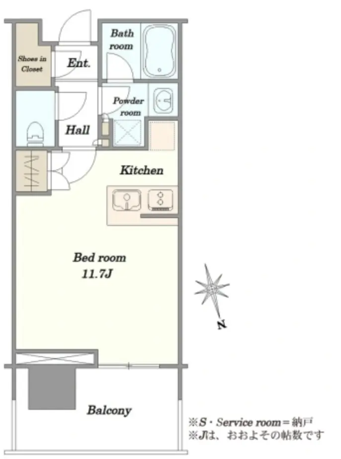Floor plan — Hamamatsucho 5 min 1 Room Apartment