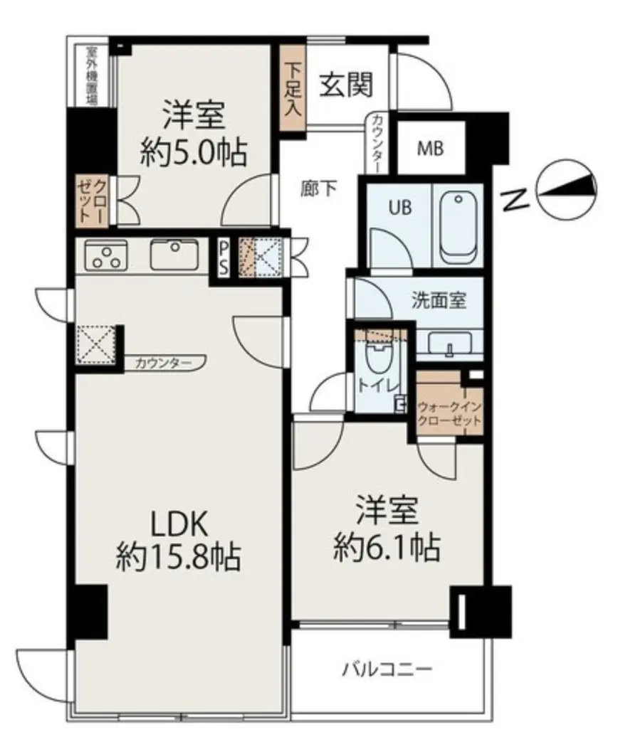 Floor plan — Shirokanetakanawa 3 min Renovated 2 Bedroom Apartment