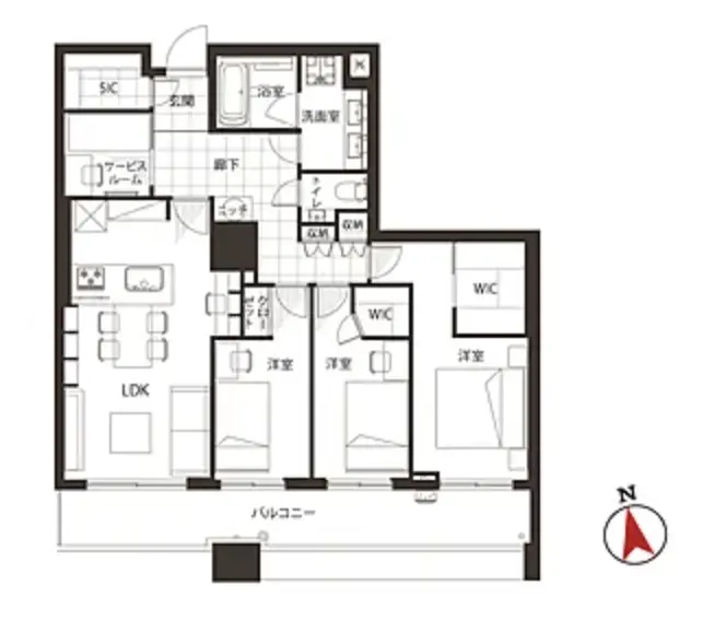 Floor plan — Shirokanetakanawa 1 min Renovated 3 Bedroom Apartment