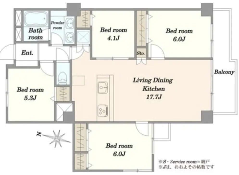 Floor plan — Toritsudaigaku 6 min Renovated 4 Bedroom Apartment