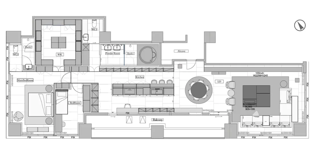 Floor plan — Tameikesanno 2 min Renovated 2 Bedroom Apartment