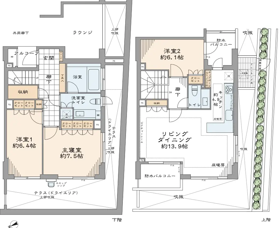 Floor plan — Komabatodaimae 9 min Private Terrace 3 Bedroom Apartment