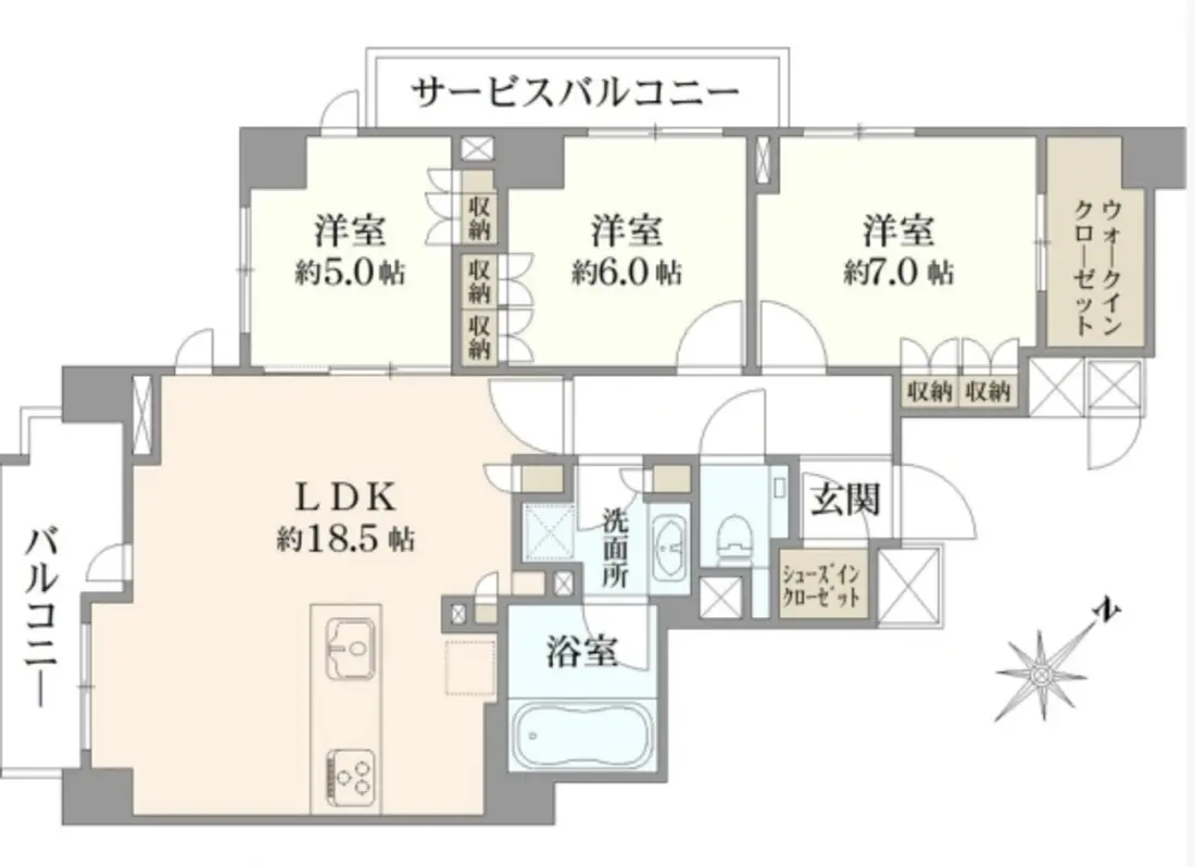 Floor plan — Omotesando 5 min Renovated 3 Bedroom Apartment