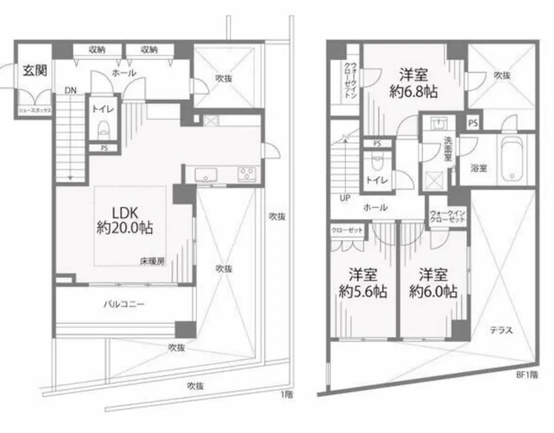 Floor plan — Kamimachi 8 min renovated 3 Bedroom Apartment