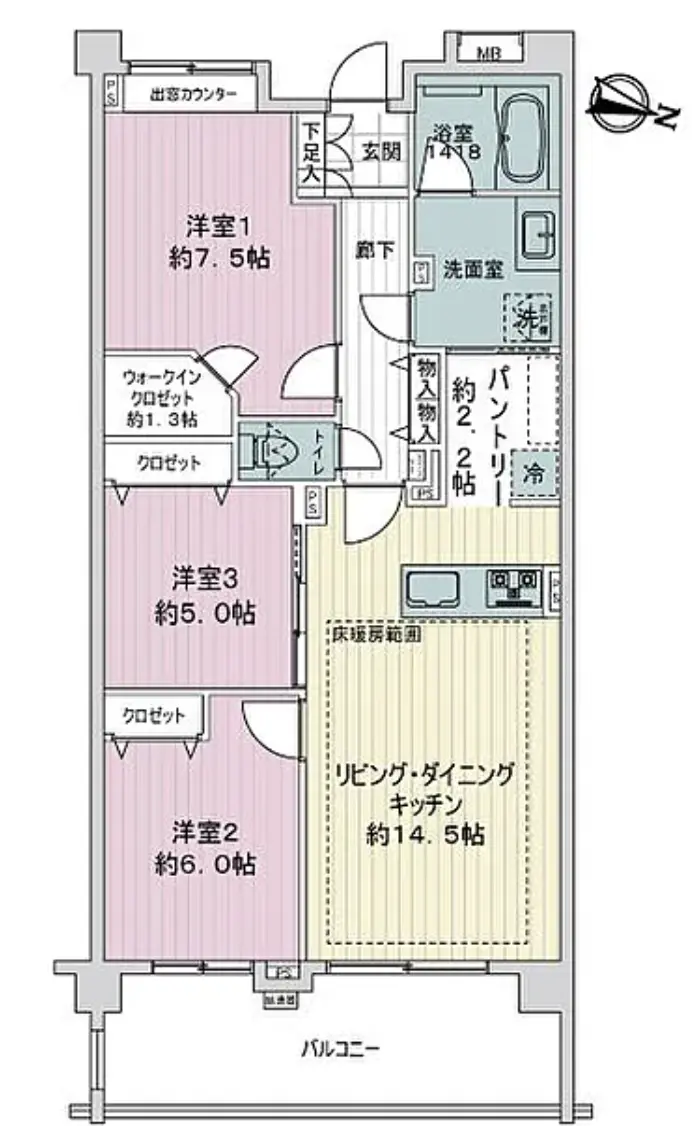Floor plan — Gakugeidaigaku 10 min Renovated 3 Bedroom Apartment
