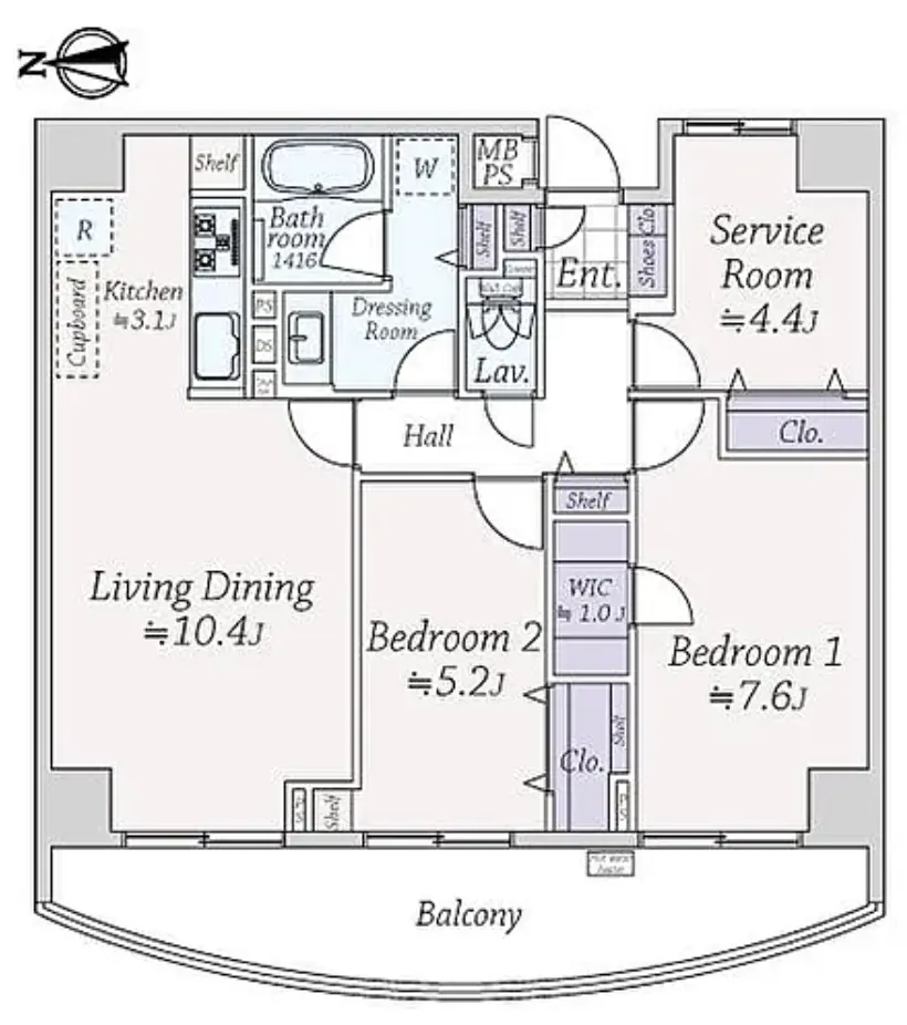 Floor plan — Komabatodaimae 4 min Renovated 2 Bedroom Apartment