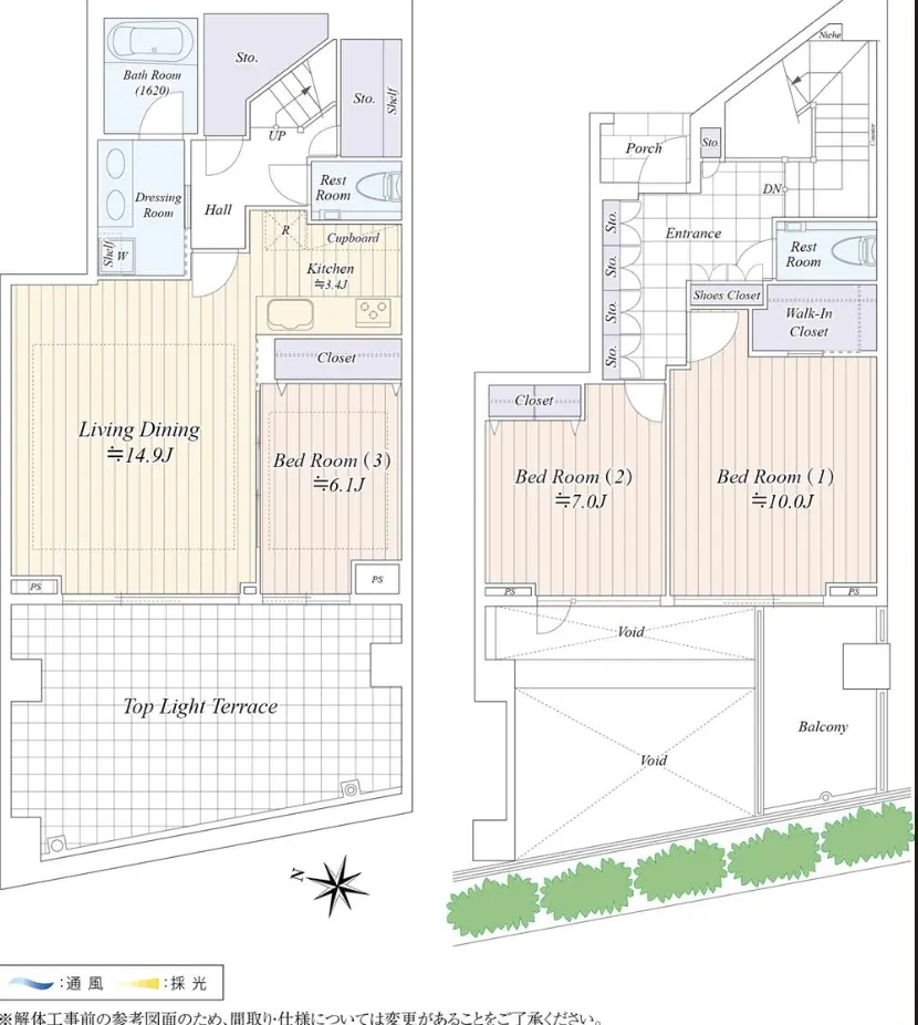 Floor plan — Komazawadaigaku 4 min Renovated Terrace 3 Bedroom Apartment