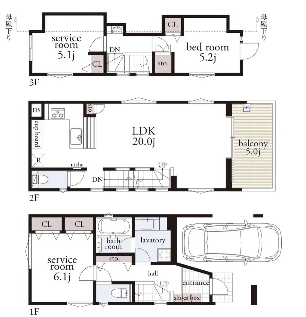 Floor plan — Nishikoyama 14 min Brand New 3 Bedroom Wood House