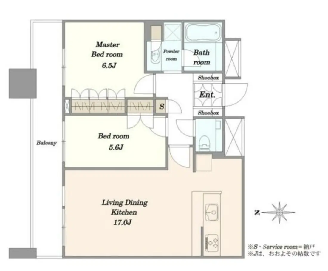 Floor plan — Gotanda 5 min 2 Bedroom Apartment