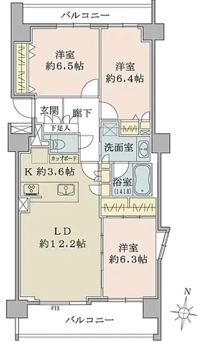 Floor plan — Meguro 12 min Renovated 3 Bedroom Apartment