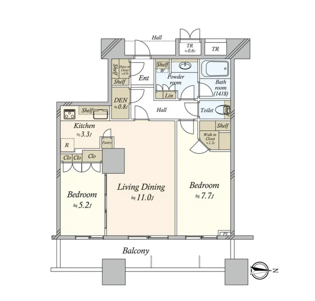 Floor plan — Osaki 6 min Renovated 2 Bedroom Apartment