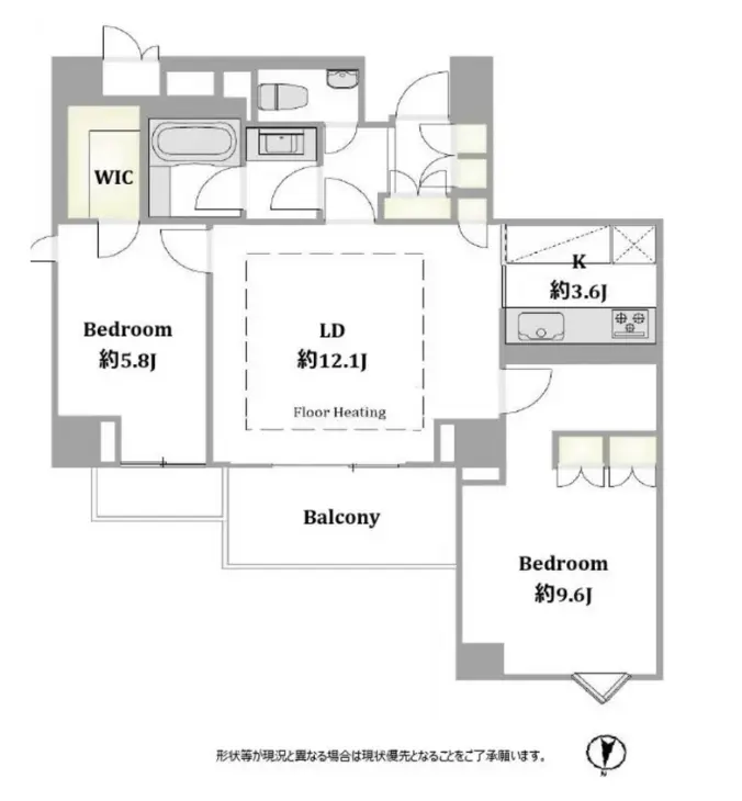 Floor plan — Daikanyama 2 min 2 Bedroom Apartment