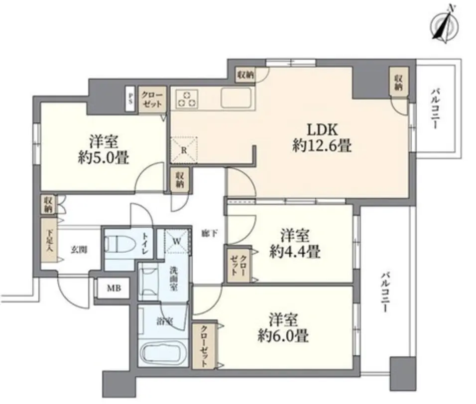 Floor plan — Ikebukuro 9 min Pent House Renovated 3 Bedroom Apartment