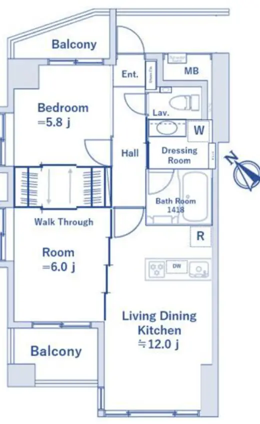 Floor plan — Sangenjaya 7 min 2 Bedroom Apartment