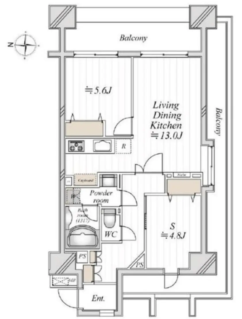 Floor plan — Osaki 5 min Renovated 1 Bedroom Apartment