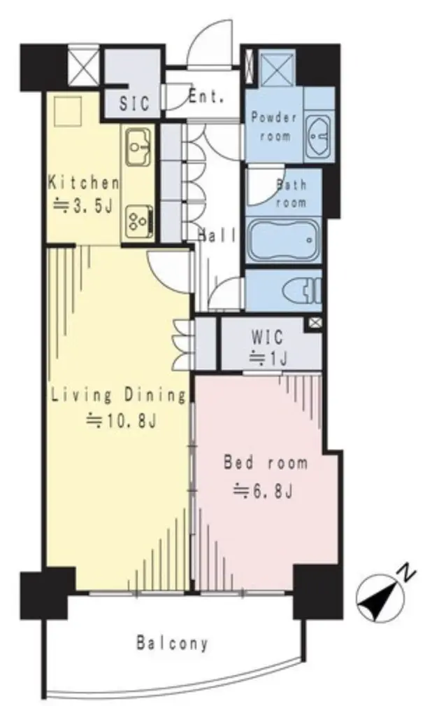 Floor plan — Yoyogi 3 min Renovated 1 Bedroom Apartment