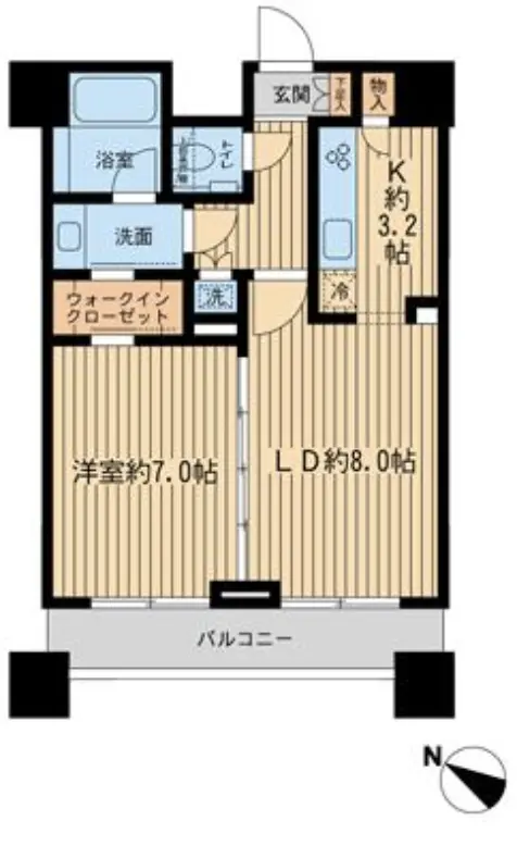 Floor plan — Seibushinjuku 5 min 1 Bderoom Apartment