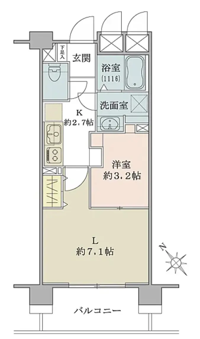 Floor plan — Tameikesanno 5 min Roof Balcony Renovated 1 Bedroom Apartment