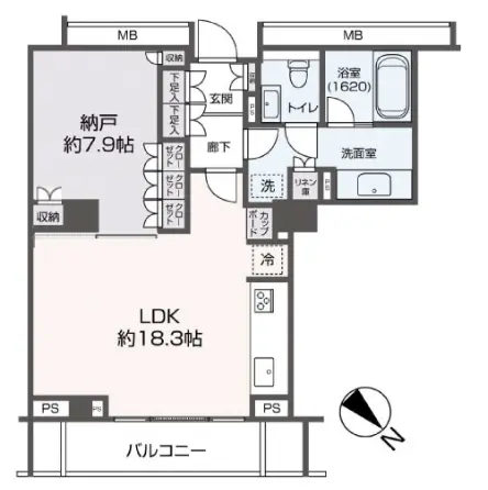 Floor plan — Hiroo 8 min Renovated 1 Bedroom Apartment