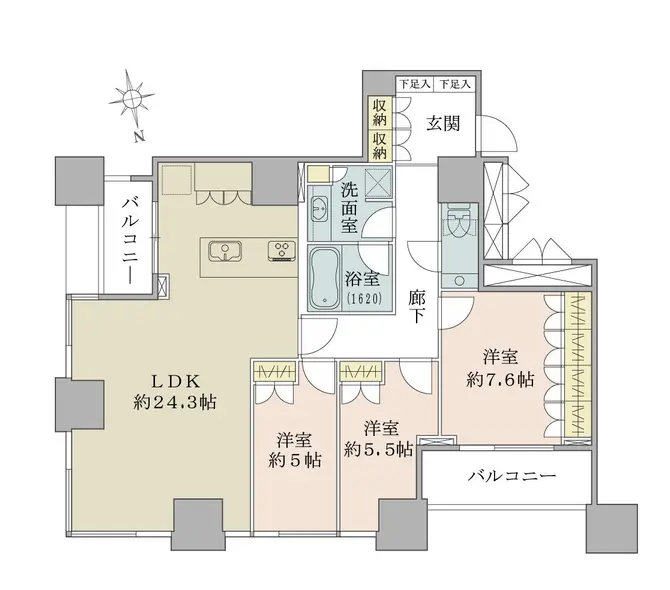 Floor plan — Takanawadai 7 min TokyoTower View 3 Bedroom Apartment