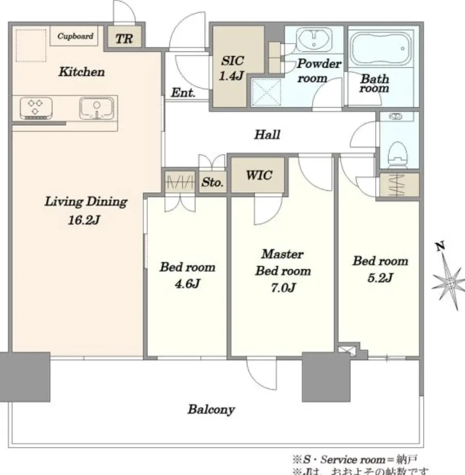 Floor plan — Daimon 5 min TokyoTower View Renovated 3 Bedroom Apartment