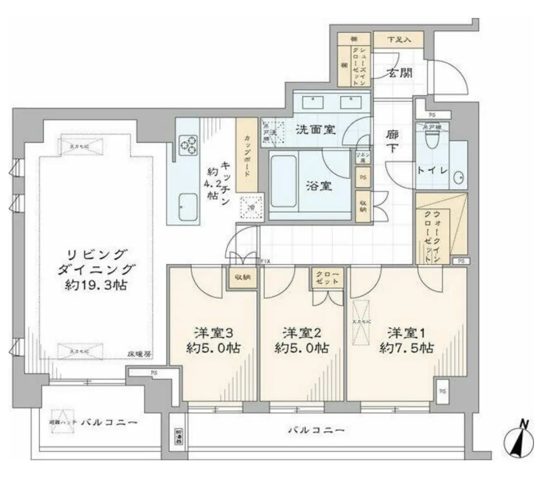 Floor plan — Shinagawa 10 min Pent House Renovated 3 Bedroom Apartment