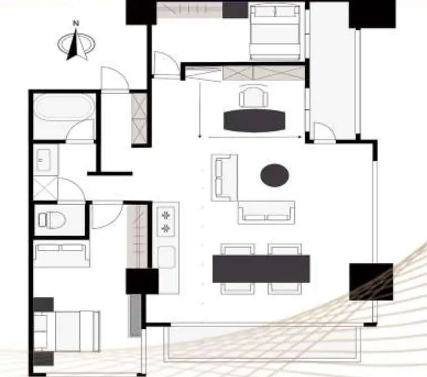 Floor plan — Azabujuban 3 min TokyoTower View 3 Bedroom Apartment
