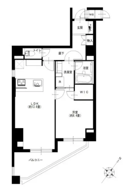 Floor plan — Shinsen 10 min Renovated 1 Bedroom Apartment