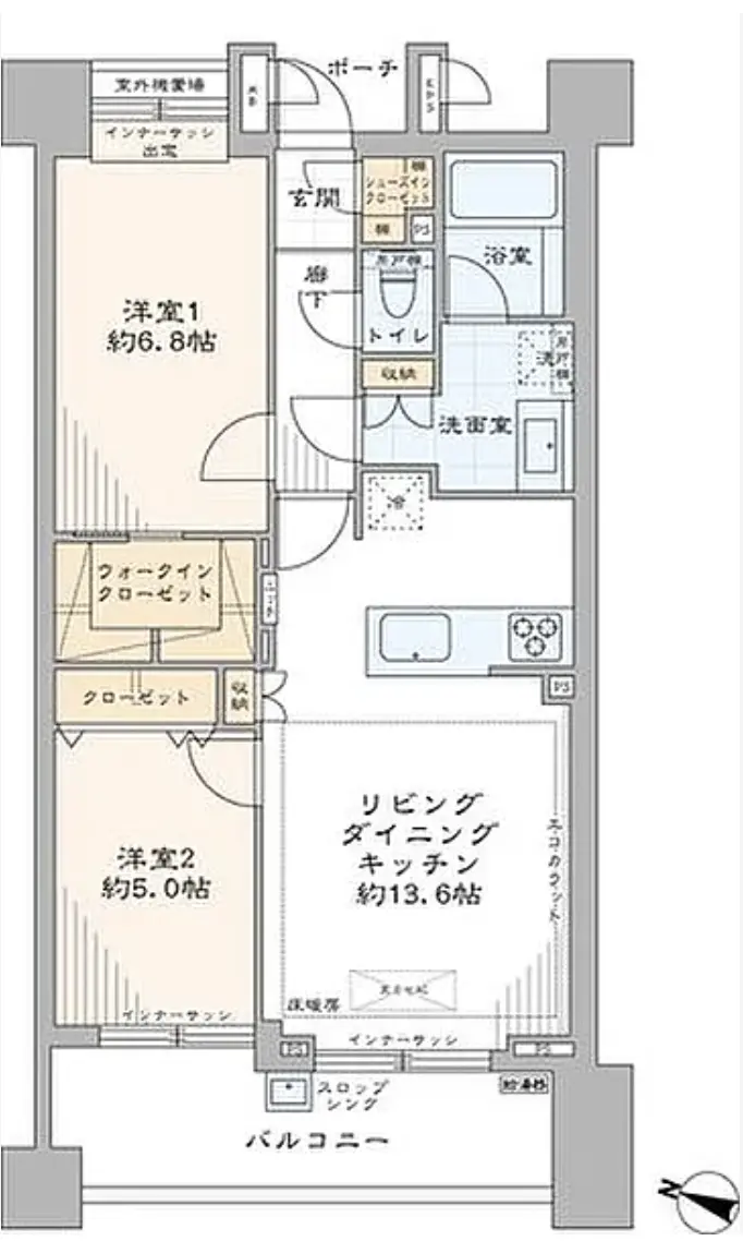 Floor plan — Shinsen 5 min Renovated 2 Bedroom Apartment