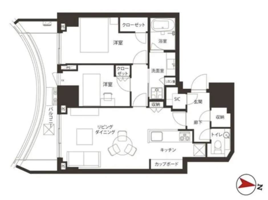 Floor plan — Kitasando 1 min Renovated 2 Bedroom Apartment