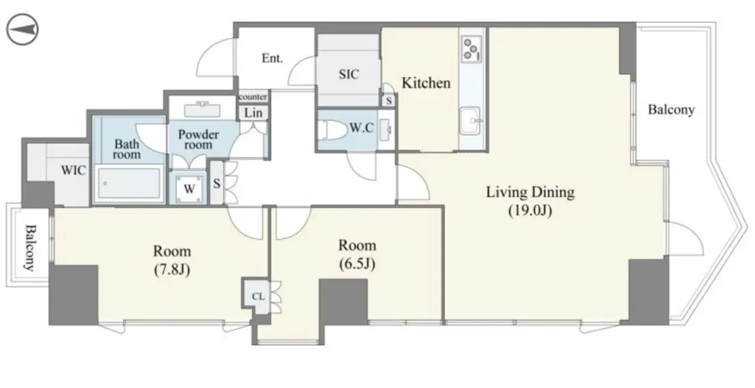 Floor plan — Ebisu 5 min Renovated 2 Bedroom Apartment