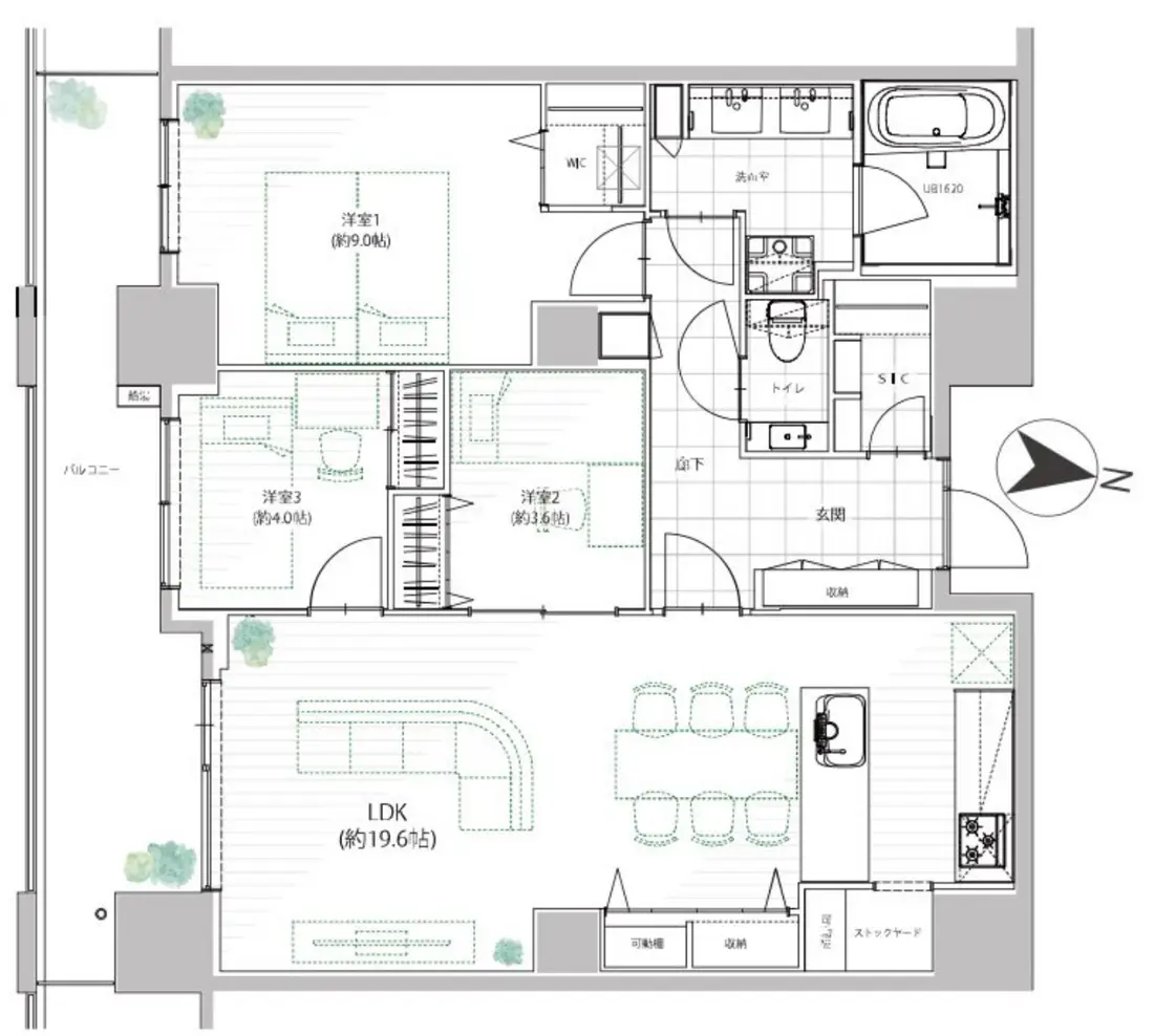 Floor plan — Toritsudaigaku 18 min Renovated 3 Bedroom Apartment