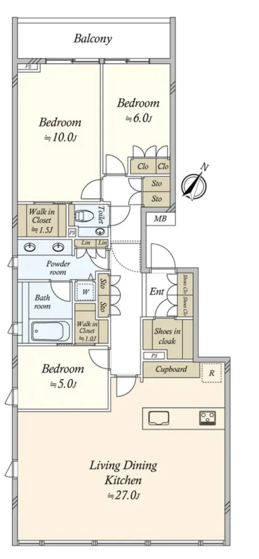 Floor plan — Sangenjaya 12 min Renovated 3 Bedroom Apartment