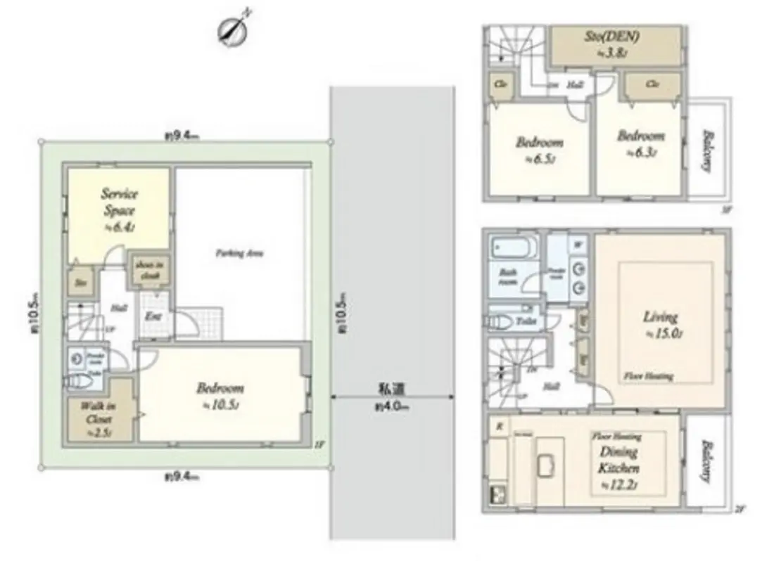 Floor plan — Yutenji 14 min Brand New 4 Bedroom Wood House