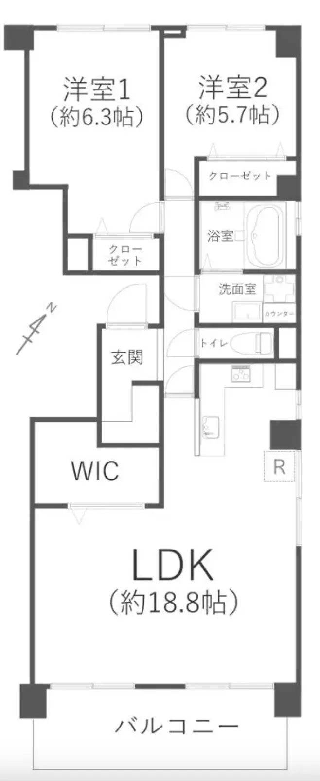 Floor plan — Sengakuji 5 min Renovated 2 Bedroom Apartment