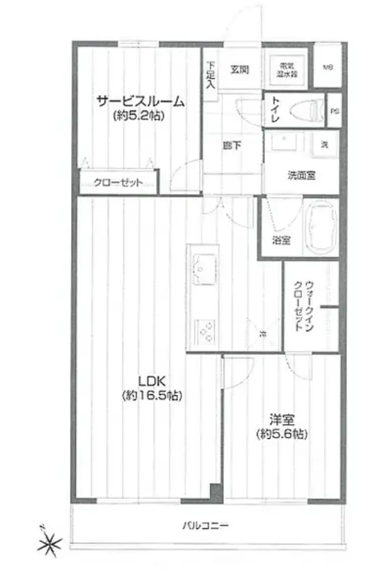 Floor plan — Azabujuban 4 min Pent House Renovated 1 Bedroom Apartment