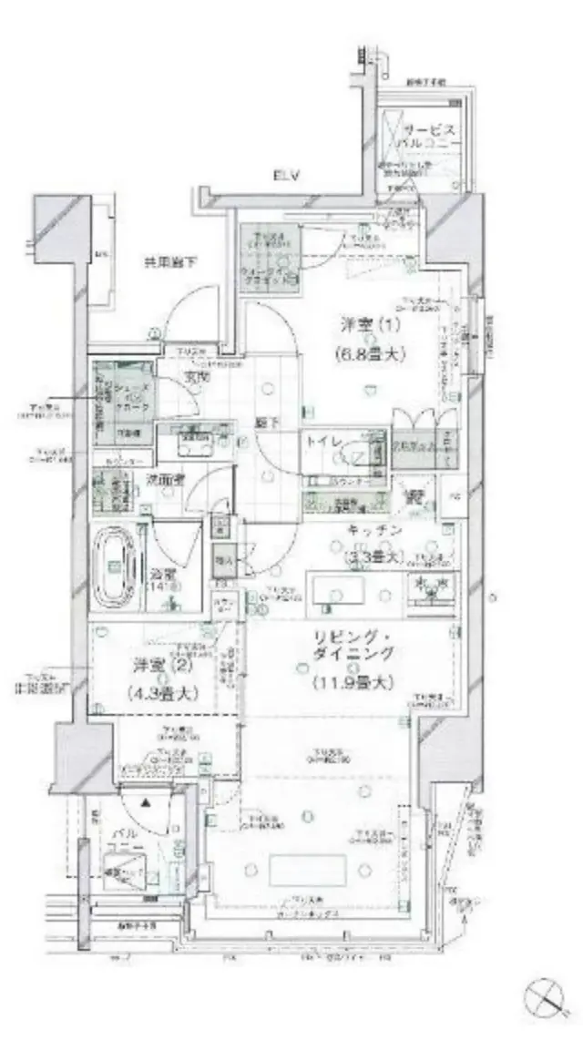 Floor plan — Yoyogikoen 4 min 2 Bedroom Apartment