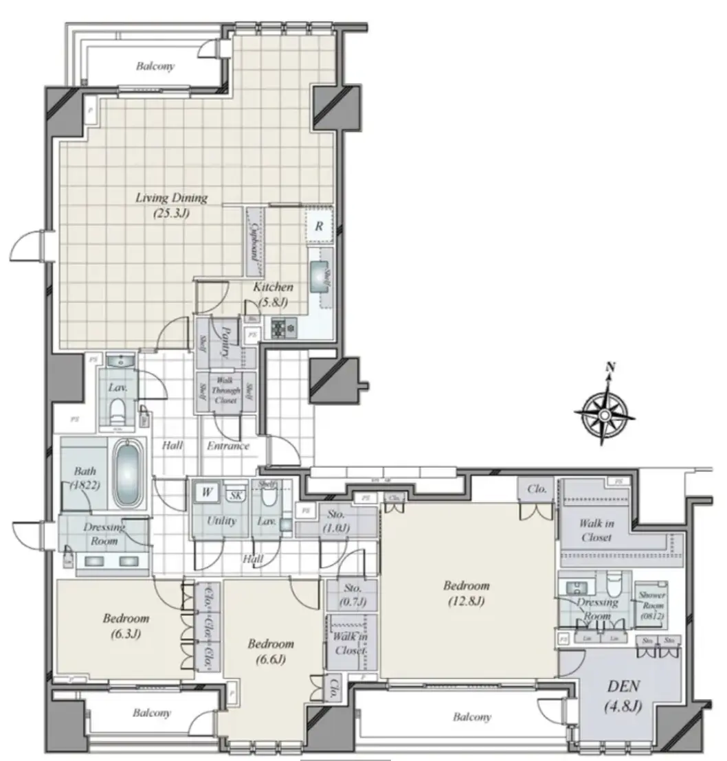 Floor plan — Shibuya 1 min 3 Bedroom Apartment