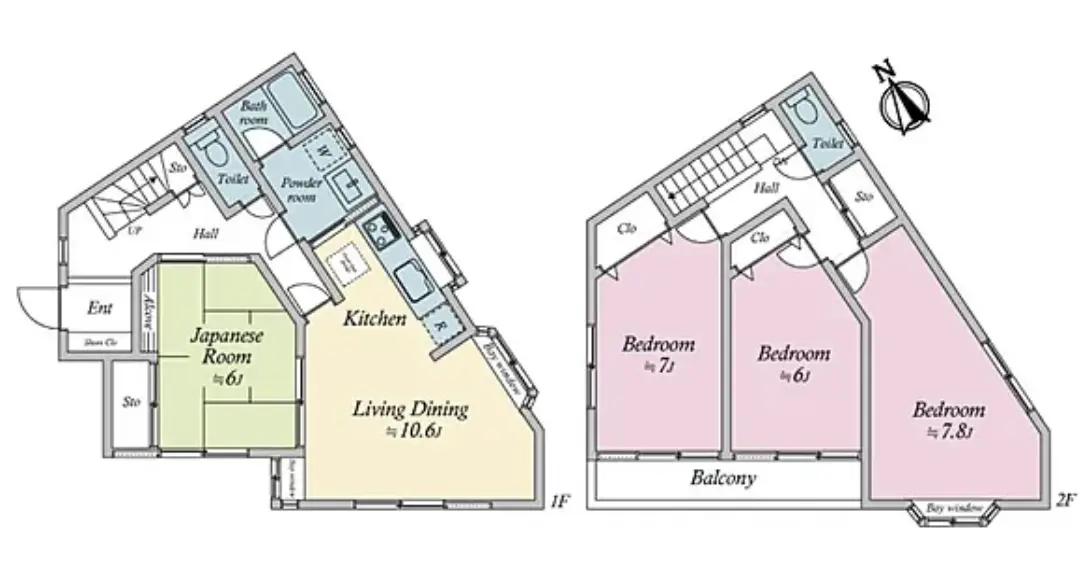 Floor plan — Futakotamagawa 17 min Renovated 4 Bedroom Wood House