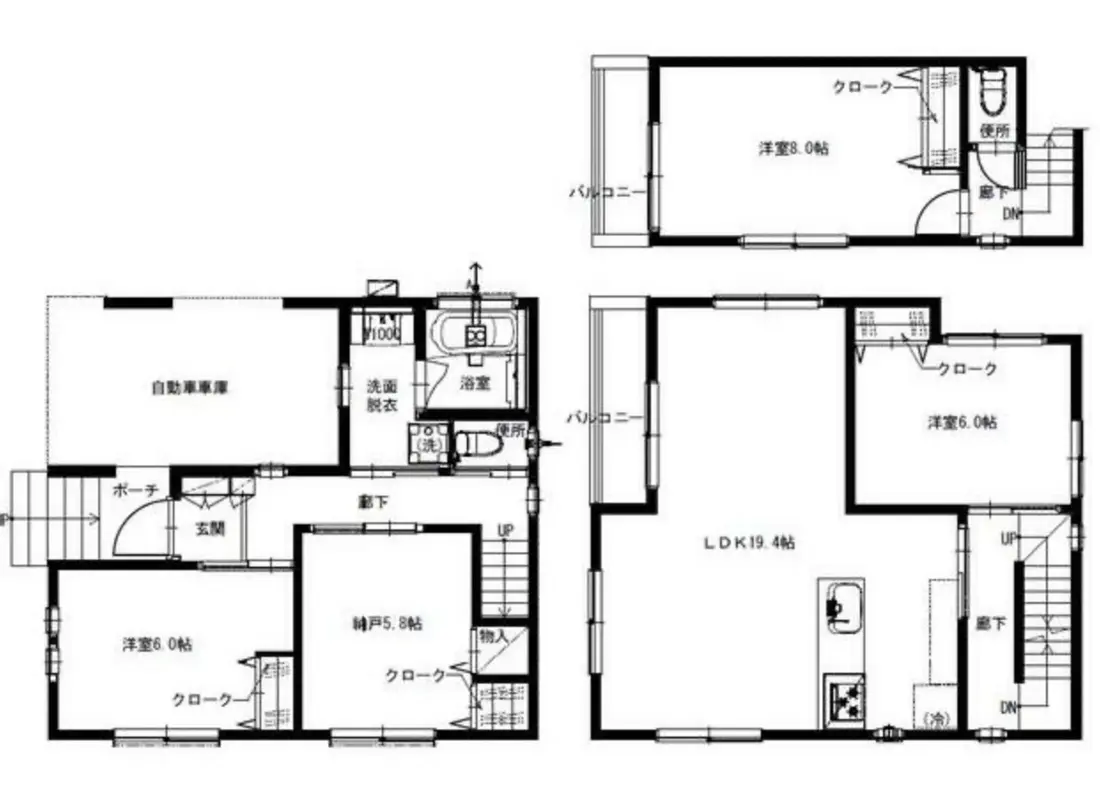 Floor plan — Gakugeidaigaku 15 min Brand New 4 Bedroom Wood House