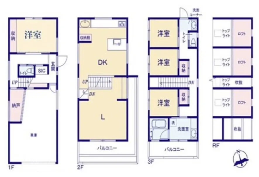Floor plan — Futakotamagawa 24 min Renovated 4 Bedroom Wood House