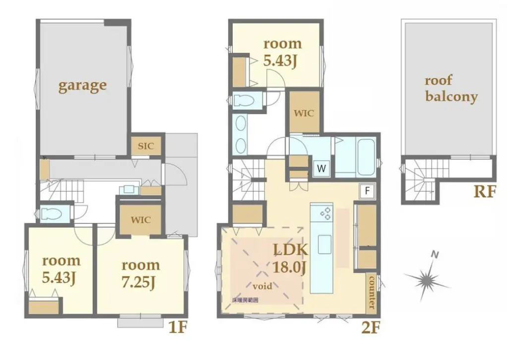 Floor plan — Setagaya 9 min Brand New Roof Balcony 2 Bedroom Wood House